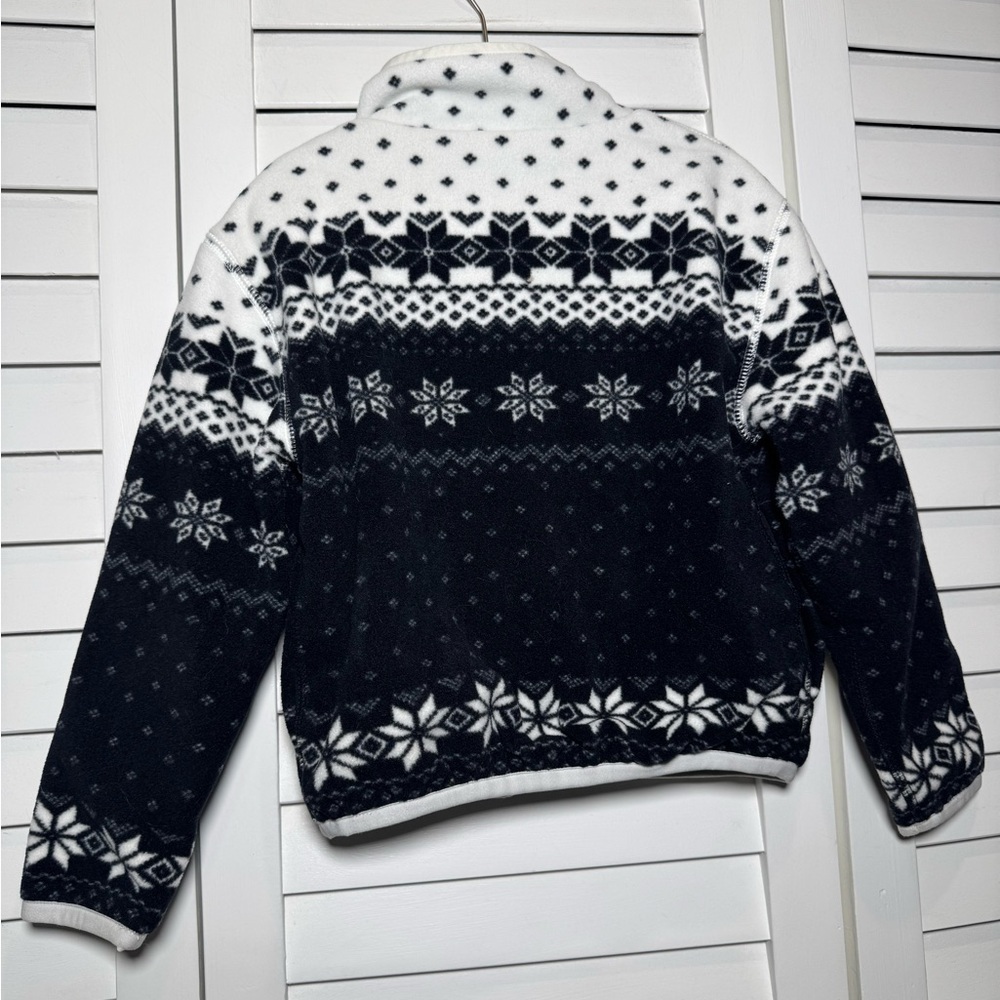 Polo Ralph Lauren Kids Black & White Fair Isle Patterned Fleece Pullover Size 5 - Picture 5 of 10
